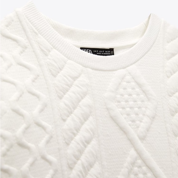 Zara Set - Ecru Quilted Sweatshirt & Skirt - Picture 15 of 17